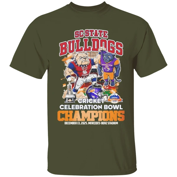 Sc State Bulldogs 2025 Cricket Celebration Bowl Champions Mascot Shirt - Image 9