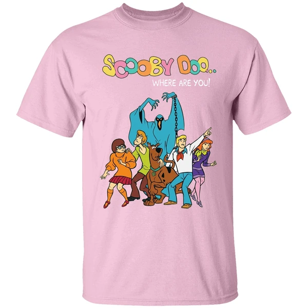 scooby doo green ghost where are you shirt lightpink