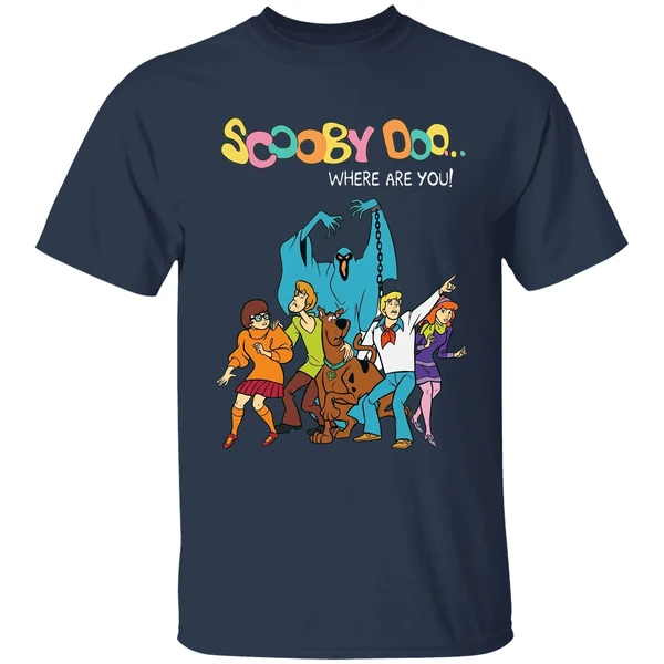 scooby doo green ghost where are you shirt navy