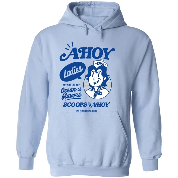 Scoops Ahoy Set Sail On The Ocean Of Flavors Stranger Things Hoodie - Image 4