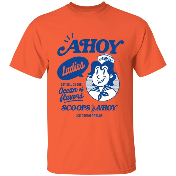 scoops ahoy set sail on the ocean of flavors stranger things shirt orange