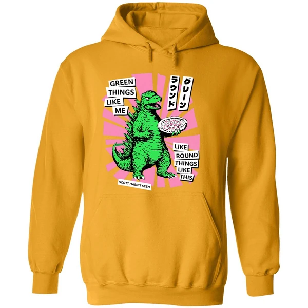 Scott Hasnt Seen Godzilla Green Things Like Me Cartoon Hoodie