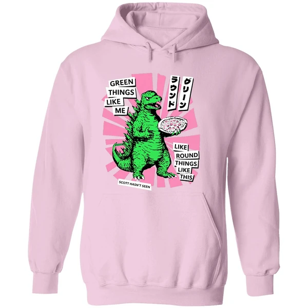 Scott Hasnt Seen Godzilla Green Things Like Me Cartoon Hoodie - Image 5