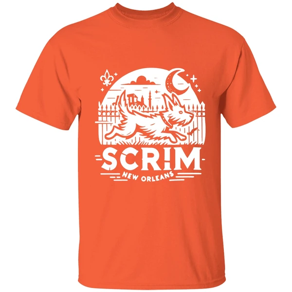 scrim new orleans houdini hound live free or bark trying shirt orange