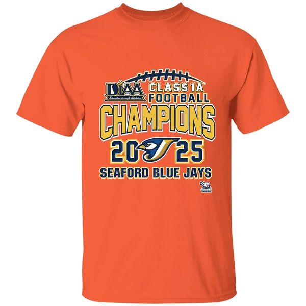 Seaford Blue Jays 2025 Diaa Class 1a Football Champions Shirt - Image 3