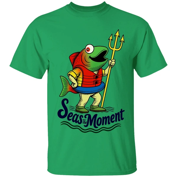 Seas The Moment Humpy Salmon Mariners Holding Trident Shirt