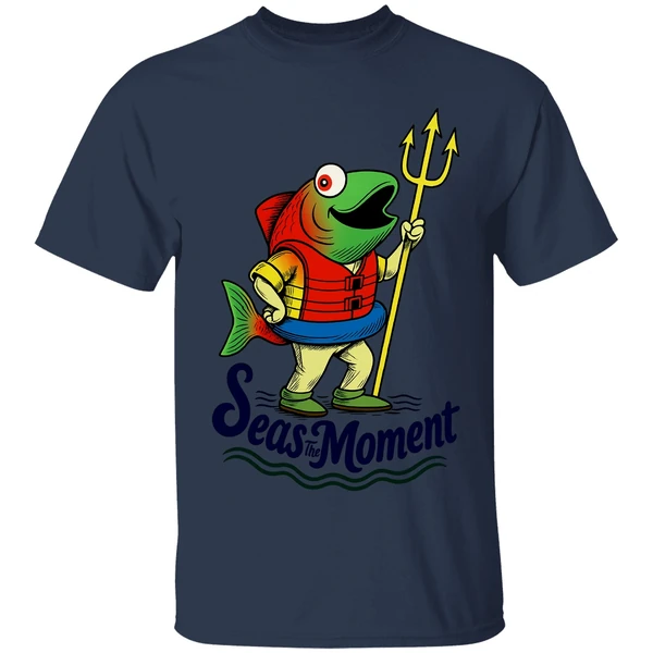 Seas The Moment Humpy Salmon Mariners Holding Trident Shirt - Image 4