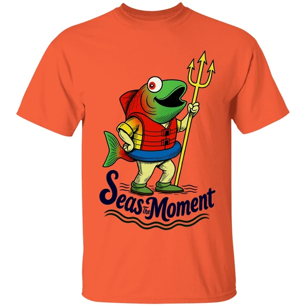 Seas The Moment Humpy Salmon Mariners Holding Trident Shirt - Image 5