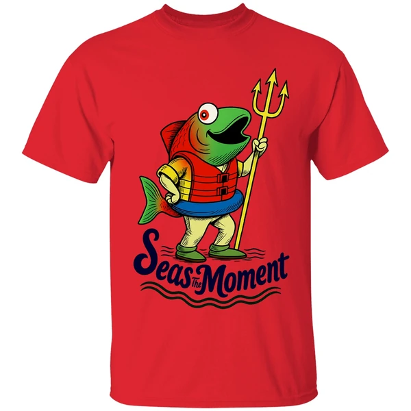 Seas The Moment Humpy Salmon Mariners Holding Trident Shirt - Image 6