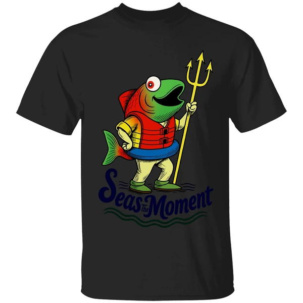 Seas The Moment Humpy Salmon Mariners Holding Trident Shirt - Image 9
