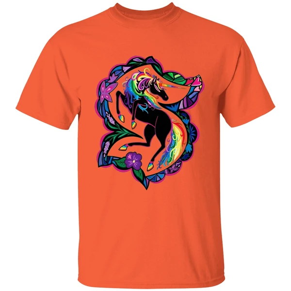 seattle kraken unicorn pride logo shirt orange