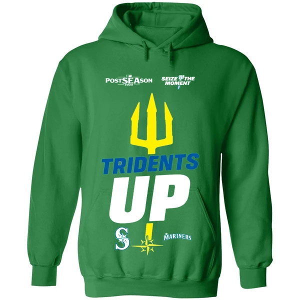 Seattle Mariners October Postseason Tridents Up Seize The Moment 2025 Hoodie - Image 2