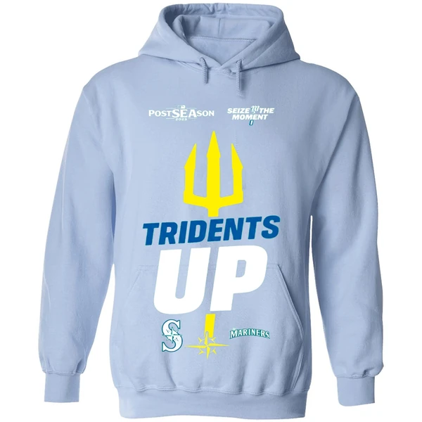 Seattle Mariners October Postseason Tridents Up Seize The Moment 2025 Hoodie - Image 4