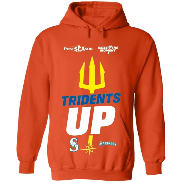 Seattle Mariners October Postseason Tridents Up Seize The Moment 2025 Hoodie - Image 6