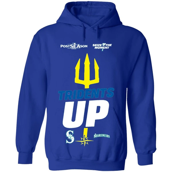 Seattle Mariners October Postseason Tridents Up Seize The Moment 2025 Hoodie - Image 7
