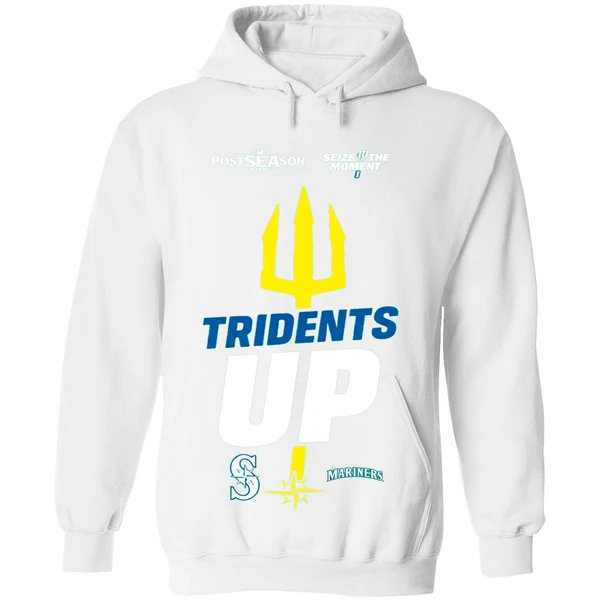 Seattle Mariners October Postseason Tridents Up Seize The Moment 2025 Hoodie - Image 8