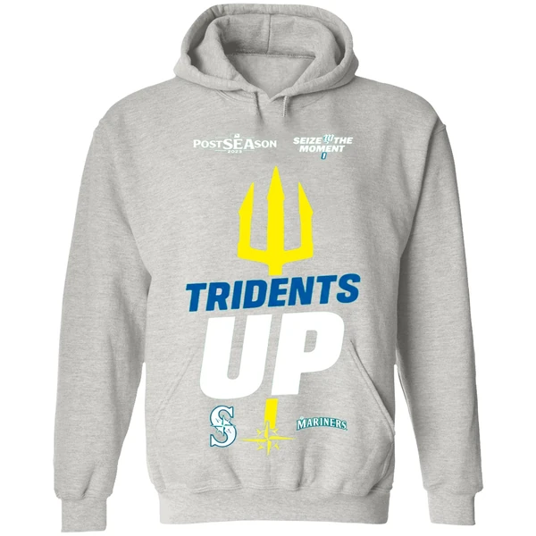 Seattle Mariners October Postseason Tridents Up Seize The Moment 2025 Hoodie - Image 9