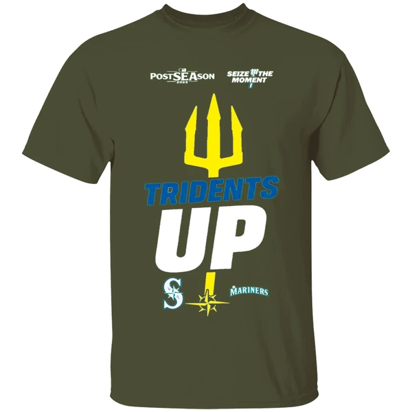 Seattle Mariners October Postseason Tridents Up Seize The Moment 2025 Shirt - Image 3