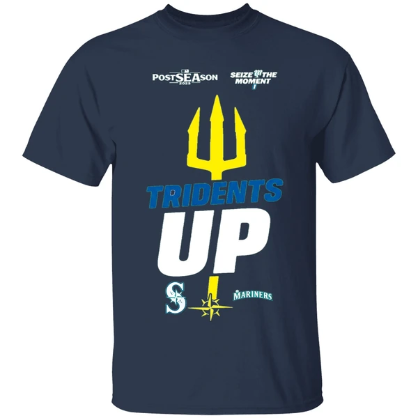 Seattle Mariners October Postseason Tridents Up Seize The Moment 2025 Shirt - Image 4