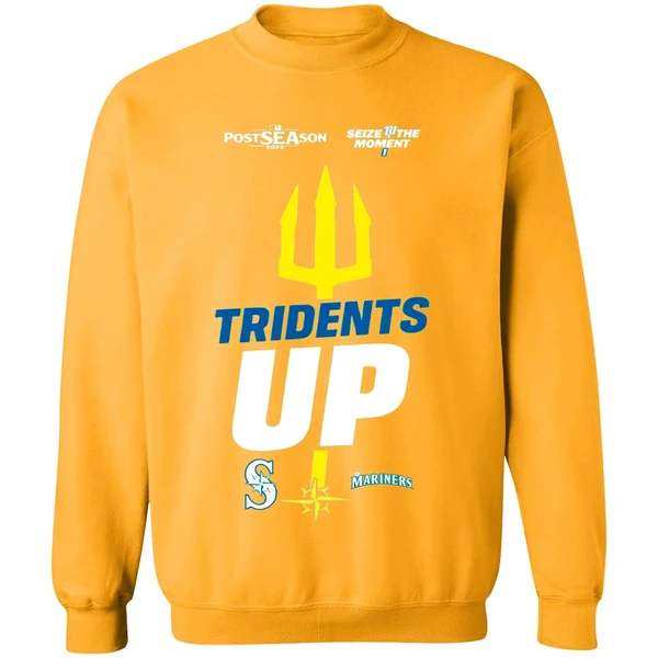 Seattle Mariners October Postseason Tridents Up Seize The Moment 2025 Sweashirt - Image 2