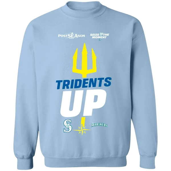 Seattle Mariners October Postseason Tridents Up Seize The Moment 2025 Sweashirt - Image 4