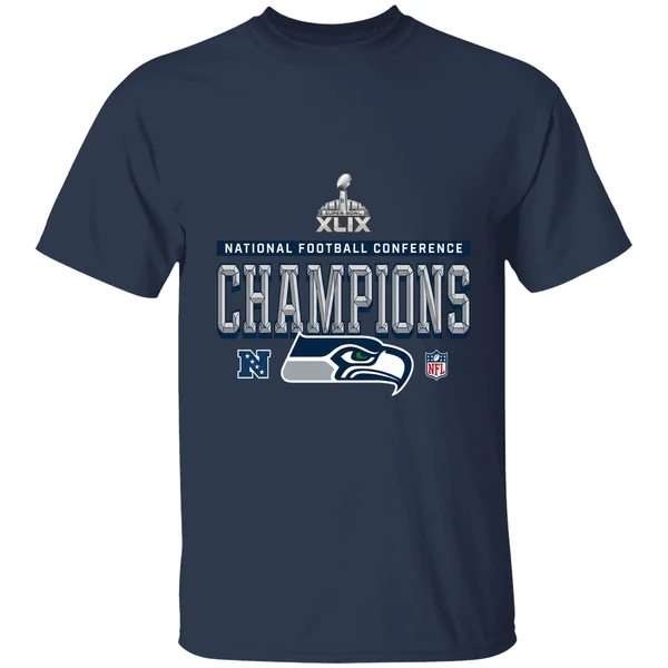 seattle seahawks 2025 nfc champions locker room trophy collection shirt navy