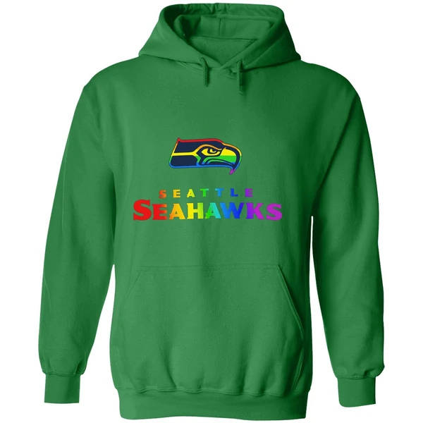 Seattle Seahawks Lgbt Pride Rainbow Hoodie - Image 2