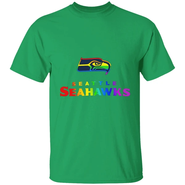 Seattle Seahawks Lgbt Pride Rainbow Shirt - Image 2