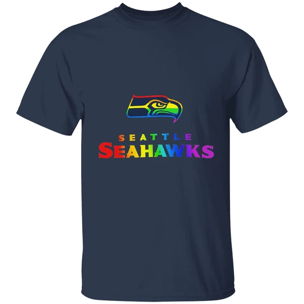 seattle seahawks lgbt pride rainbow shirt navy