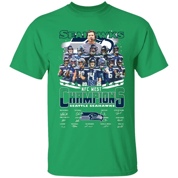 Seattle Seahawks Nfc West Champions 2025 Signature Shirt - Image 2