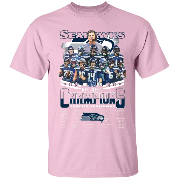 Seattle Seahawks Nfc West Champions 2025 Signature Shirt - Image 3