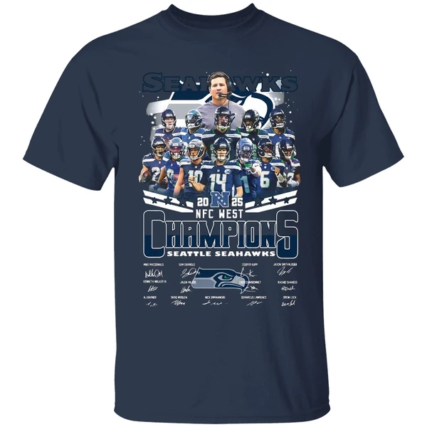 Seattle Seahawks Nfc West Champions 2025 Signature Shirt - Image 5