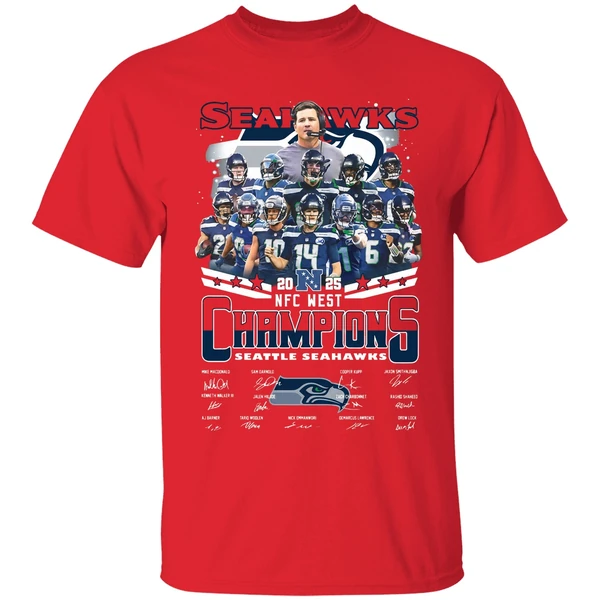 Seattle Seahawks Nfc West Champions 2025 Signature Shirt - Image 7