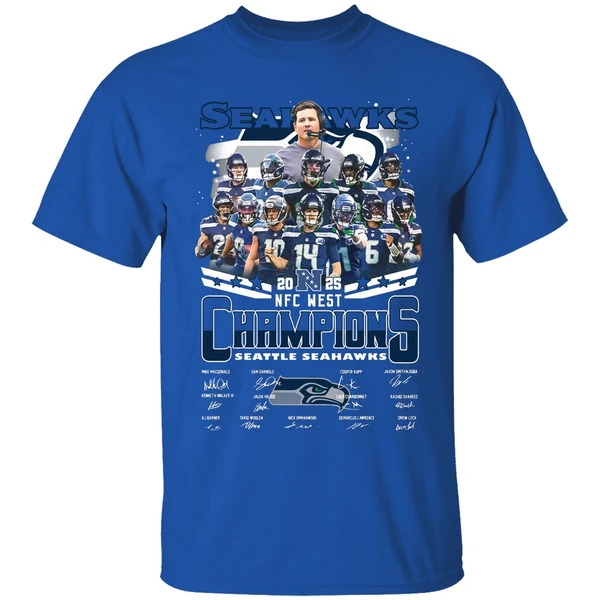 Seattle Seahawks Nfc West Champions 2025 Signature Shirt - Image 8