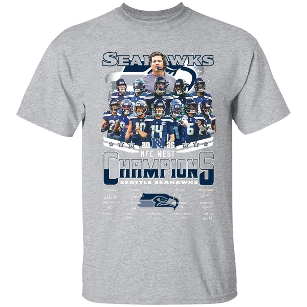Seattle Seahawks Nfc West Champions 2025 Signature Shirt - Image 9