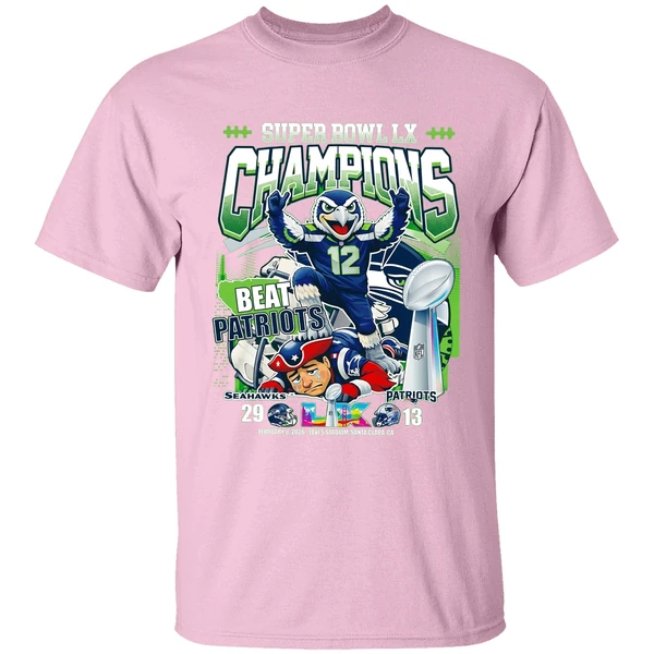 Seattle Seahawks Super Bowl Lx Champions Beat Patriots Shirt - Image 3