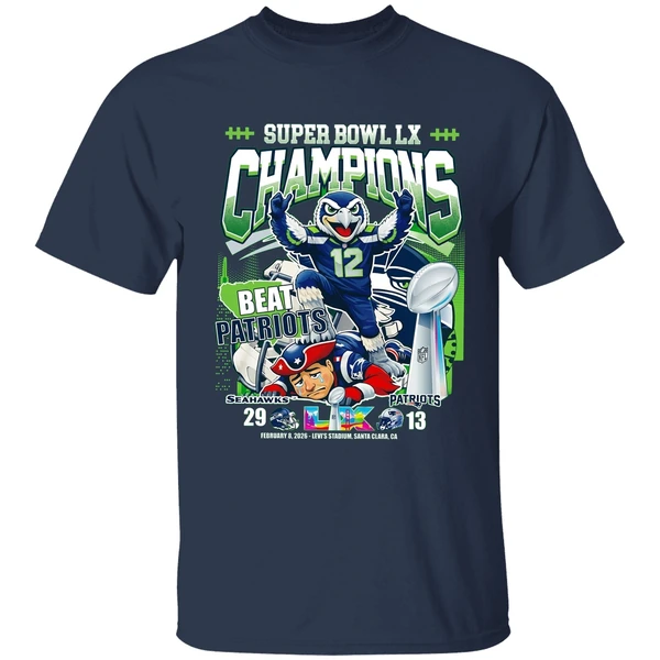 Seattle Seahawks Super Bowl Lx Champions Beat Patriots Shirt - Image 5
