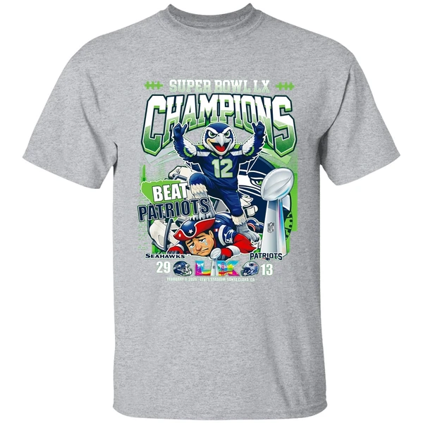 Seattle Seahawks Super Bowl Lx Champions Beat Patriots Shirt - Image 9