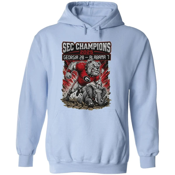 Sec Champions Georgia Bulldogs Victory Mascot 2025 Georgia 28 1 Alabama Hoodie - Image 4