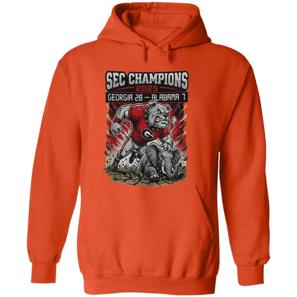 Sec Champions Georgia Bulldogs Victory Mascot 2025 Georgia 28 1 Alabama Hoodie - Image 6