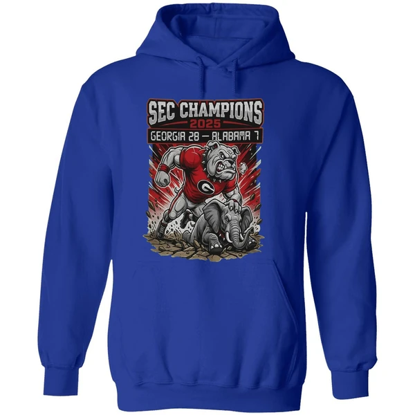 Sec Champions Georgia Bulldogs Victory Mascot 2025 Georgia 28 1 Alabama Hoodie - Image 7