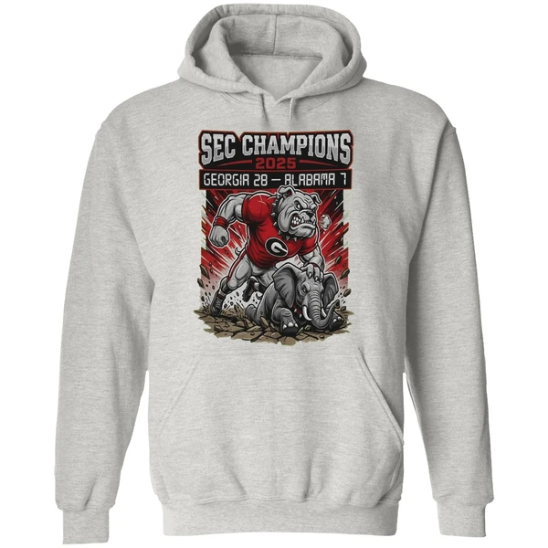 Sec Champions Georgia Bulldogs Victory Mascot 2025 Georgia 28 1 Alabama Hoodie - Image 9