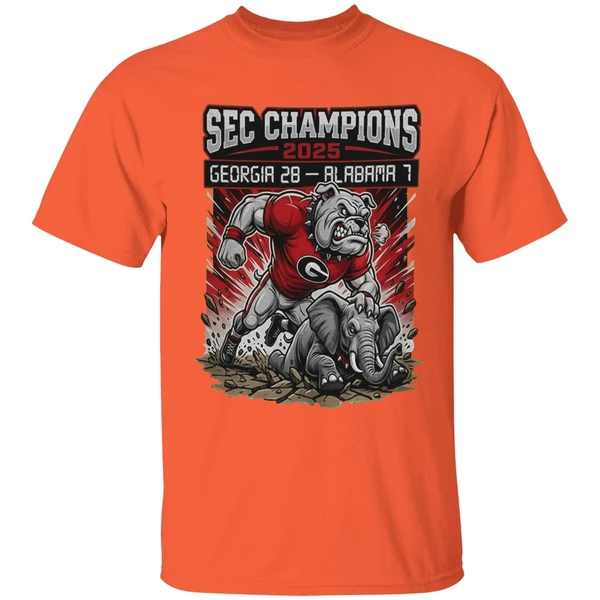 Sec Champions Georgia Bulldogs Victory Mascot 2025 Georgia 28 1 Alabama Shirt - Image 6
