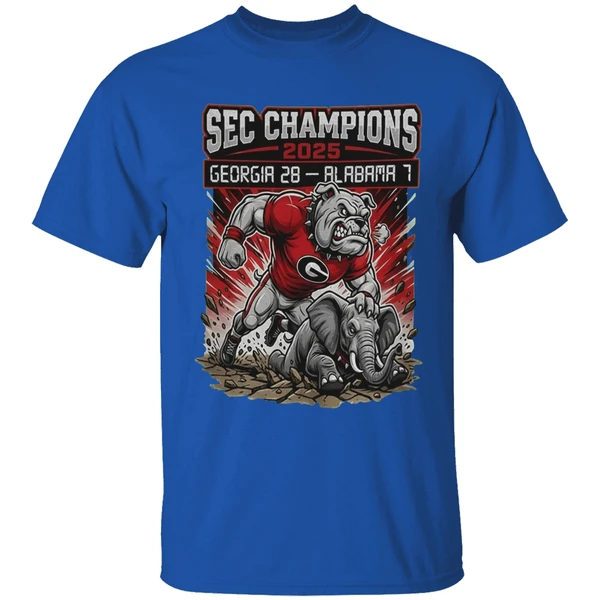 Sec Champions Georgia Bulldogs Victory Mascot 2025 Georgia 28 1 Alabama Shirt - Image 8