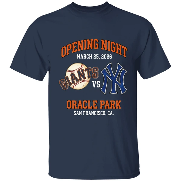 sf giants vs ny yankees opening night oracle park 2026 shirt navy