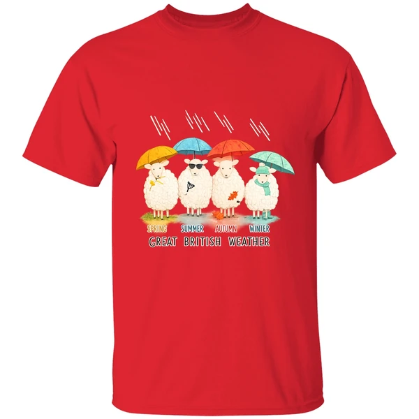 Sheeps Spring Summer Autumn Winter Great British Weather Shirt - Image 4