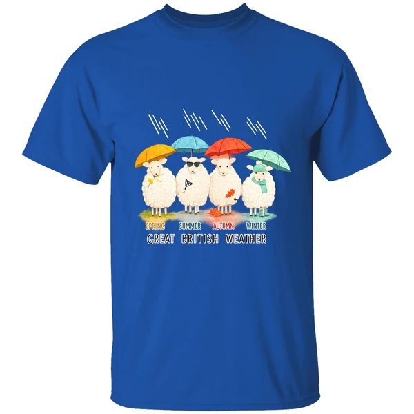 Sheeps Spring Summer Autumn Winter Great British Weather Shirt - Image 5