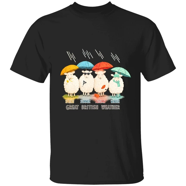 Sheeps Spring Summer Autumn Winter Great British Weather Shirt - Image 7