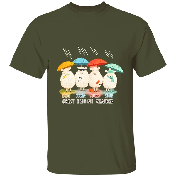 Sheeps Spring Summer Autumn Winter Great British Weather Shirt - Image 9
