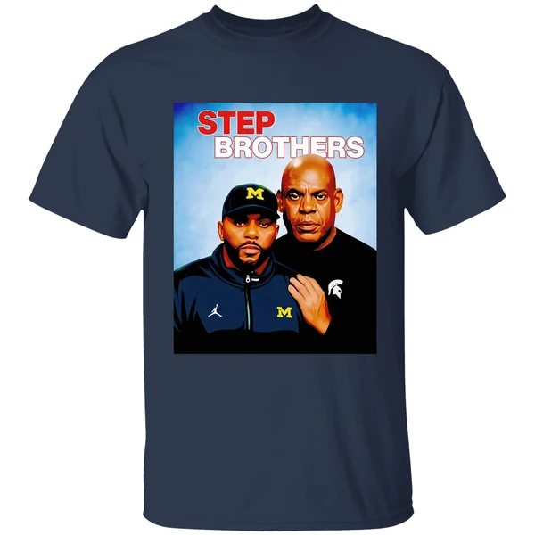 sherrone moore mel tucker step brothers shirt navy